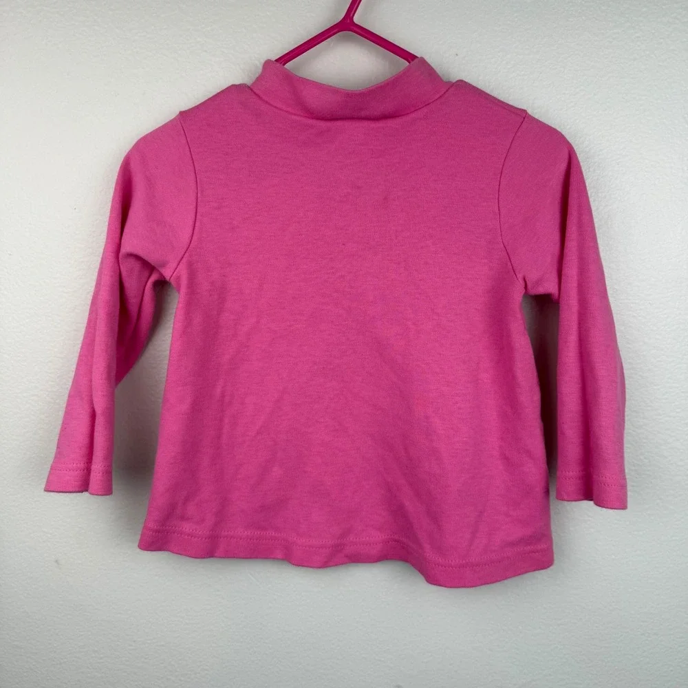 Vtg Carter's 2T Pink Long Sleeve Floral Embroidered 